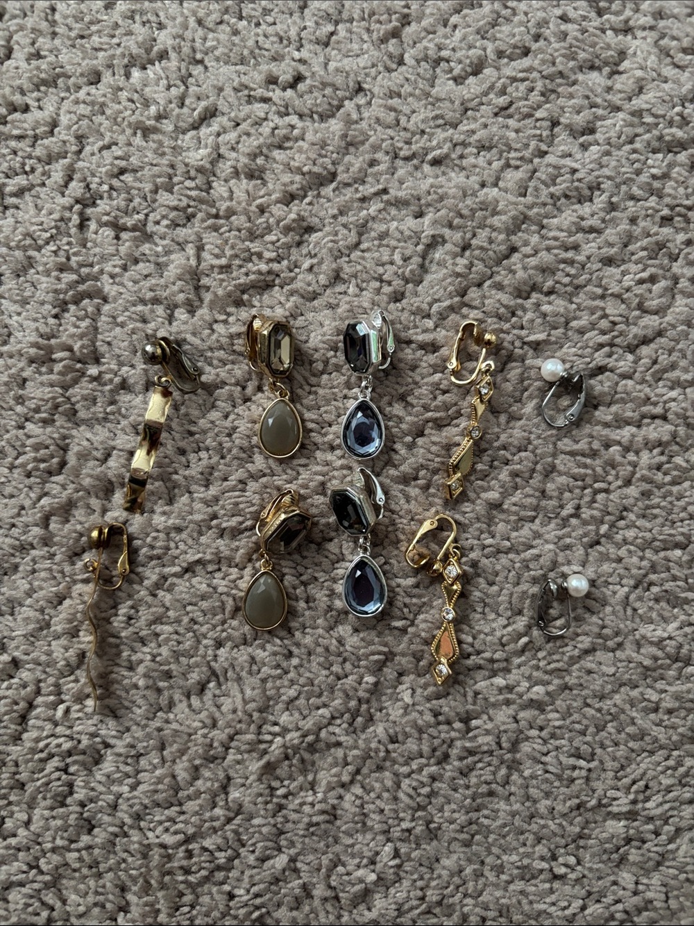 Assorted Gold and Silver Clip-On Earrings Set